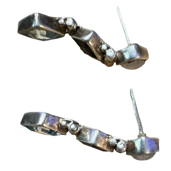 Moonstone|Amethyst|Topaz Sterling Silver Post Earrings - Picture 8 of 8